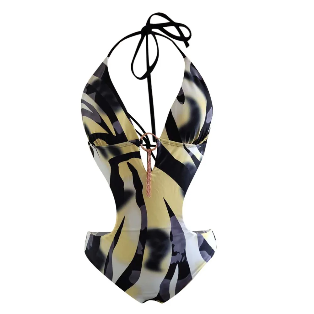Женский слитный купальник maillot de bain купальный костюм с градиентным принтом