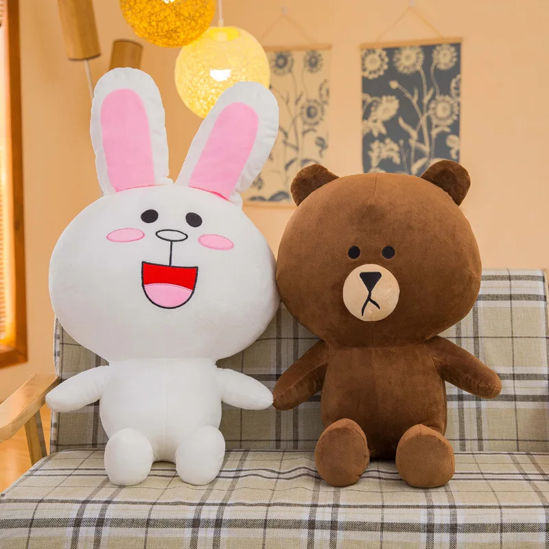 

Cartoon Brown Bear Friends Cony Rabbit Stuffed Plush Doll Toys Different Size Dolls Kids Birthday Gift TFA1758