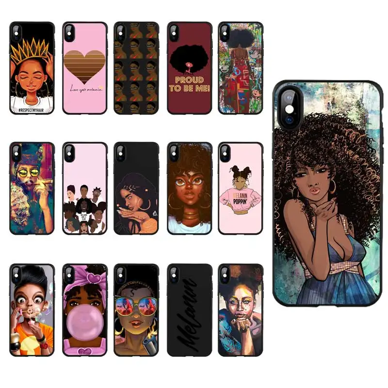 Kopen DREAMFOX M343 Melanine Meisje Black Soft TPU Silicone Case Cover Voor Apple iPhone XR XS Max X 8 7 6 6 s Plus 5 5 s 5g SE