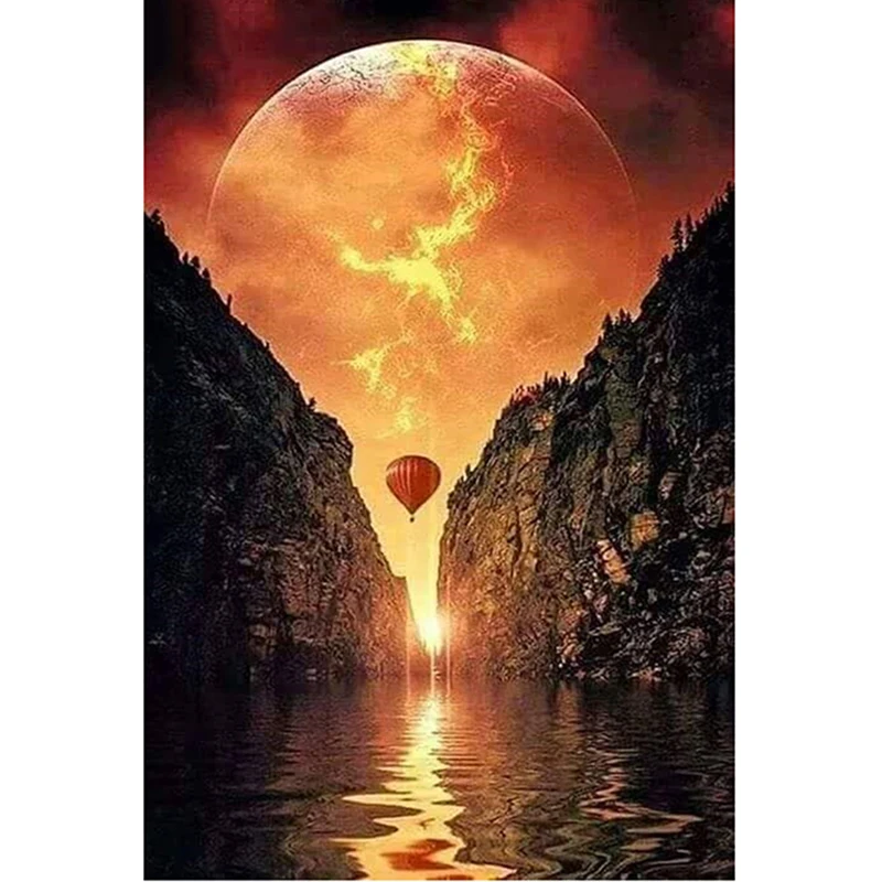 Handicrafts 5D Diy Diamond Painting Hot air balloon Round Diamond Mosaic Crafts Diamond Embroidery diamant painting Christmas