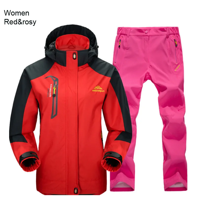 El Ártico luz mujer Trekking senderismo pesca al aire libre abrigo y pantalones conjunto de deportes sola chaqueta y de secado rápido Pantalones traje de M-4XL