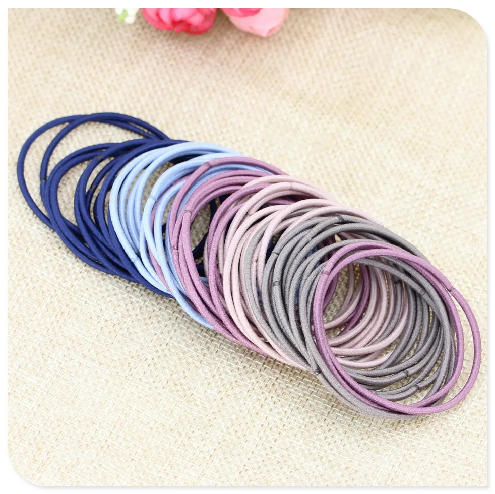 

Quality 50pcs 5CM Hair Accessories Women Rubber Bands Scrunchy Elastic Hair Bands Girls Headband Decorations Ties Gum for Hair