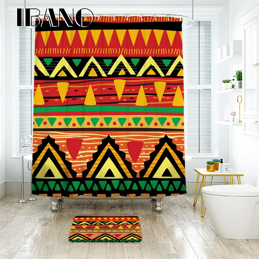

IBANO Vintage Partern Shower Curtain Waterproof Polyester Fabric Bath Curtain For The Bathroom Decorate With 12pcs Plastic Hooks
