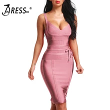 INDRESSME 2017 Women s Bandage font b Dress b font New Sexy Spaghetti Strap Deep V