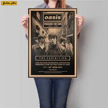 Оазис рок группа певица Винтаж Кафе Ретро крафт бумага плакат спальня гостиная настенные стикеры живопись 45,5x31,5 см