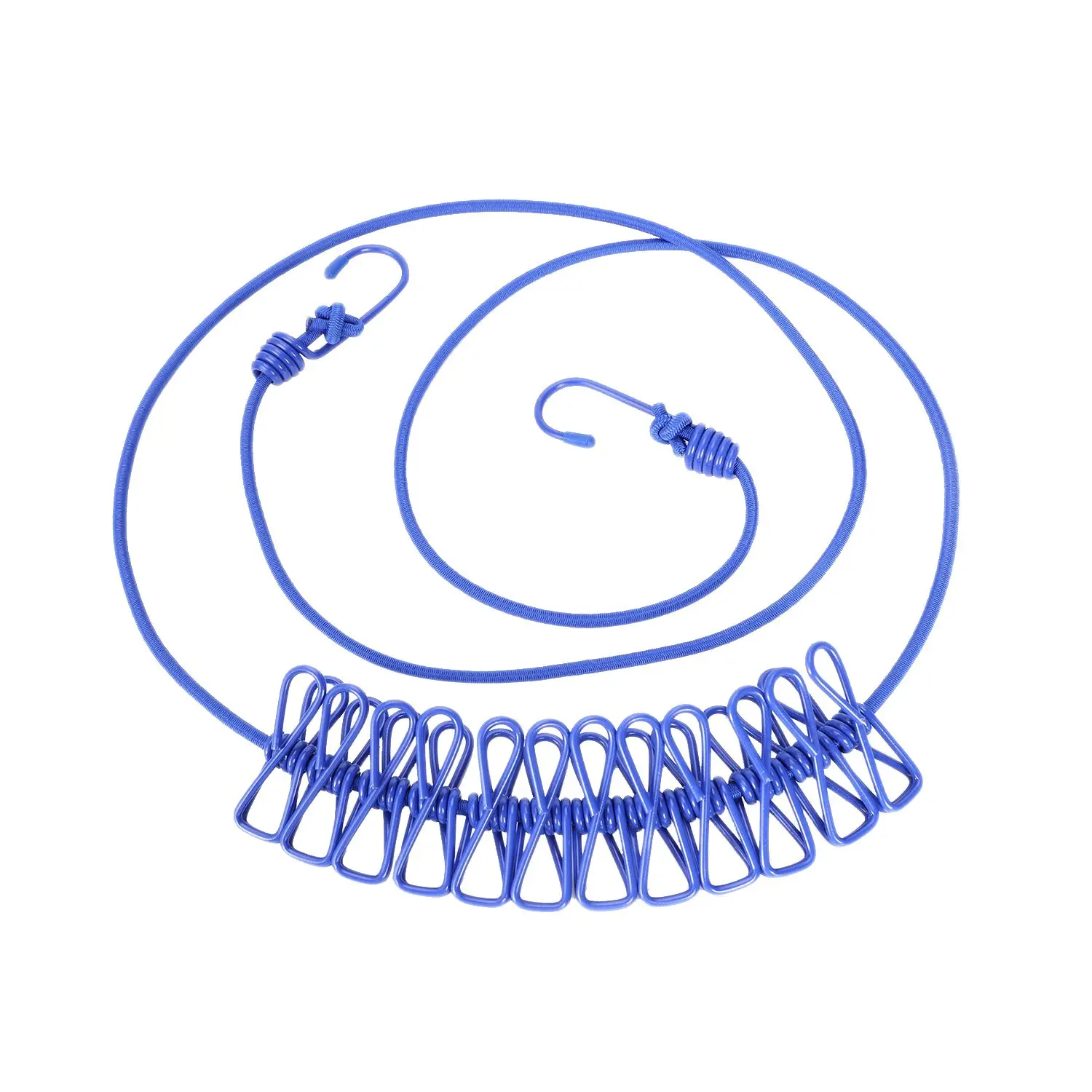12 клип противоскользящая ветрозащитная Веревка для белья многофункциональная сушильная линия наружная линия одежды - Цвет: Blue