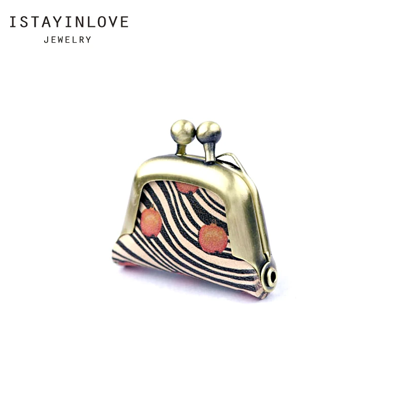ISTAYINLOVE JEWELRY Vintage Plant Flower Photo Leather Tiny Coin Message Purse Pendant Mini Ball Chain Necklace Jewelry QB029 | Украшения и