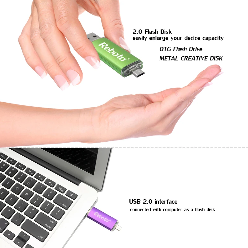 OTG Оригинальный красочный Usb флешка 4 ГБ 8 ГБ 16 ГБ накопитель 32 ГБ 64 ГБ Usb 2,0 флешки U диск Memory Stick для телефона подарок 2018