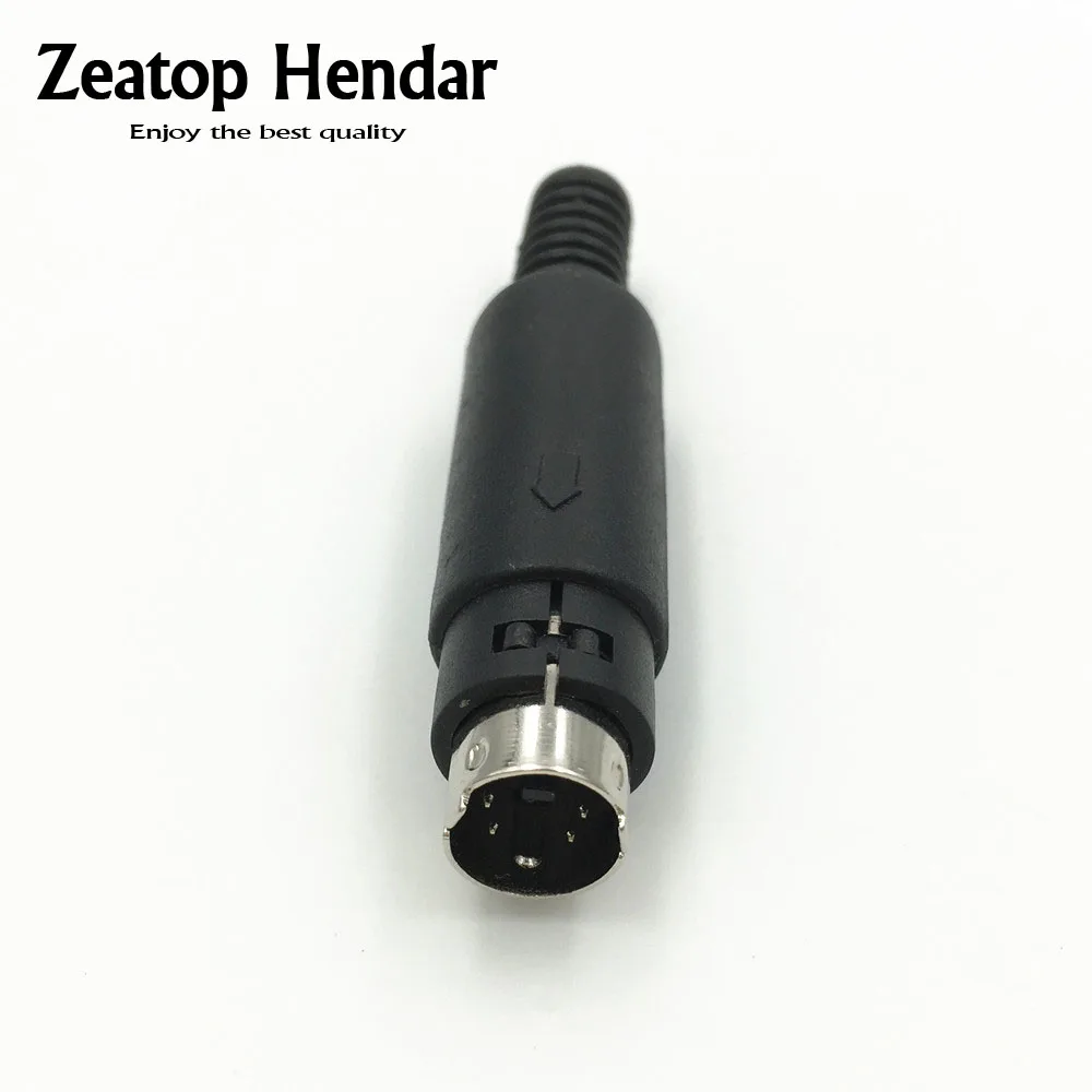 

1Pcs Mini 4 Pin Din Male Plug With Plastic Handle Adapter Soldering Cables DIY Connector