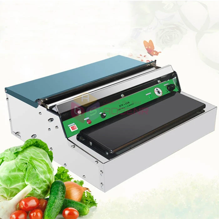 220v 450mm Food Tray Wrapper Film Wrap Sealer Supermarket Fruit Packing