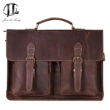 * # Neue Ölwachs & Crazy Horse Echtes Leder männer Klassische Aktentasche Handtasche Schulter Bussiness Reißverschluss Laptop Notebook OL Taschen