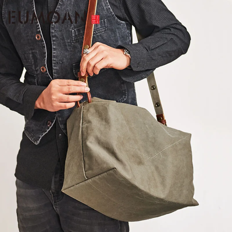 

EUMOAN Crossbody men's tide brand casual canvas bag shoulder bag fashion fitness bag men's travel bag