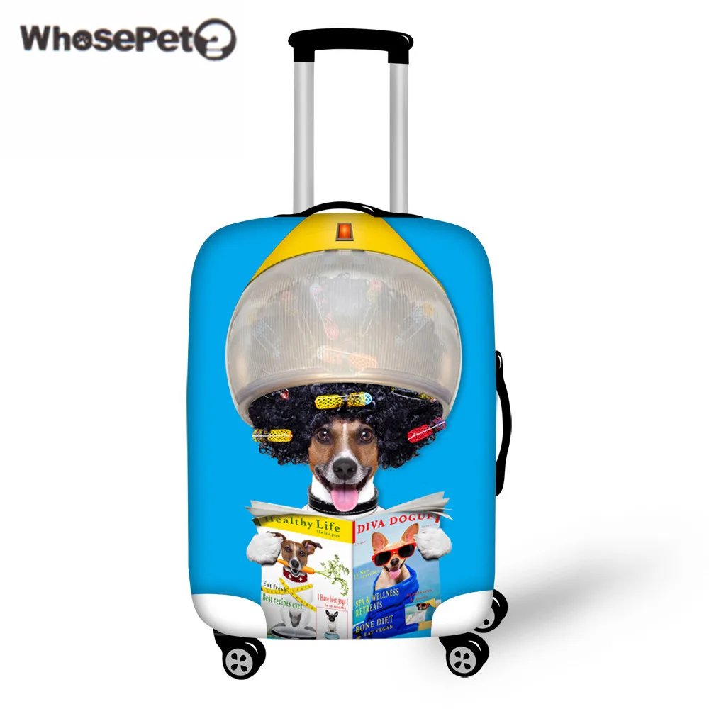 WHOSEPET забавные собаки эластичный стрейч чехол из спандекса для багажа против царапин чехол для 18-28 дюймов багажник чехол милый тележка