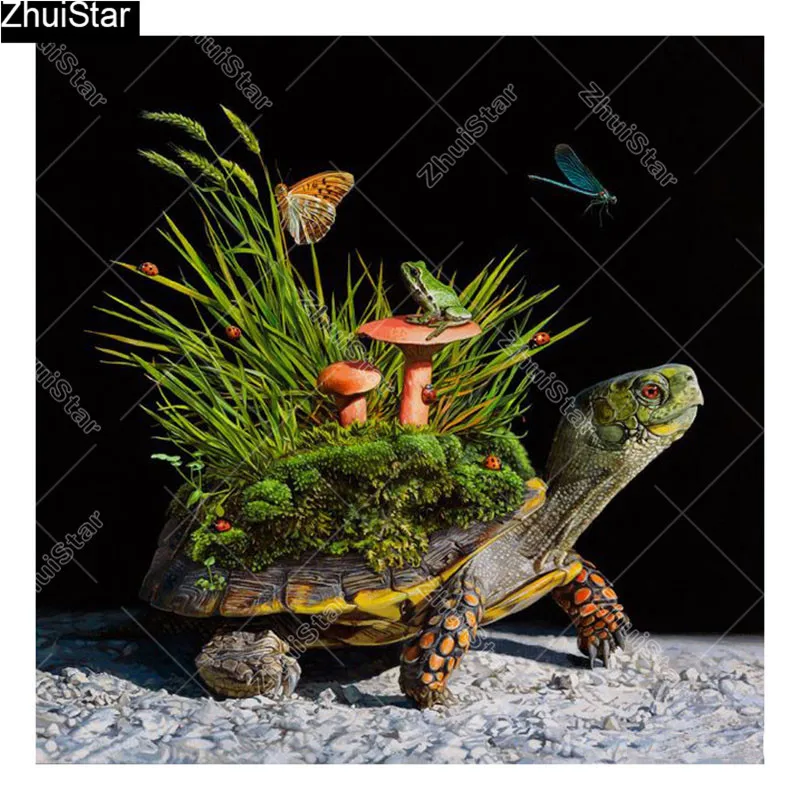 Полный квадратный/5D DIY Алмазная картина "Цветок черепахи" вышивка крестиком Мозаика домашний Декор подарок CJ29