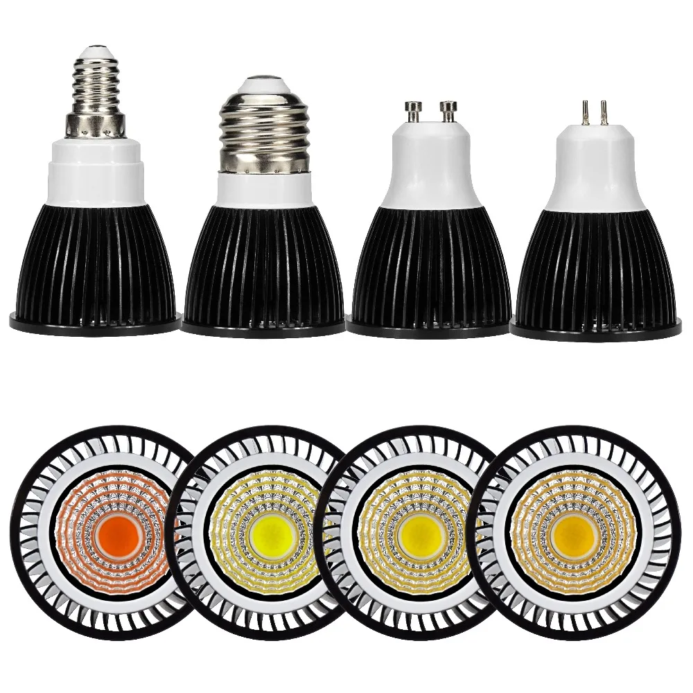 

LED COB Spotlight GU10 MR16 E14 E27 AC220V 12W 9W 7W 5W Diode Chip Cold White Warm White Day White Full Spectrum Spot Light Lamp