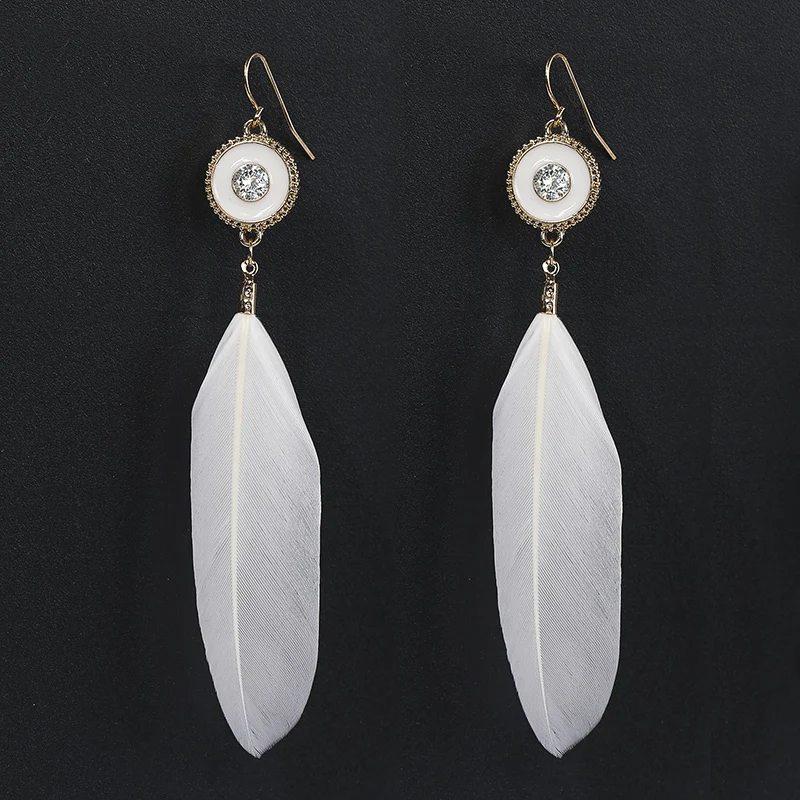 Fashion New 2015 white feather earrings European and American ladies section appointments necessary | Украшения и аксессуары