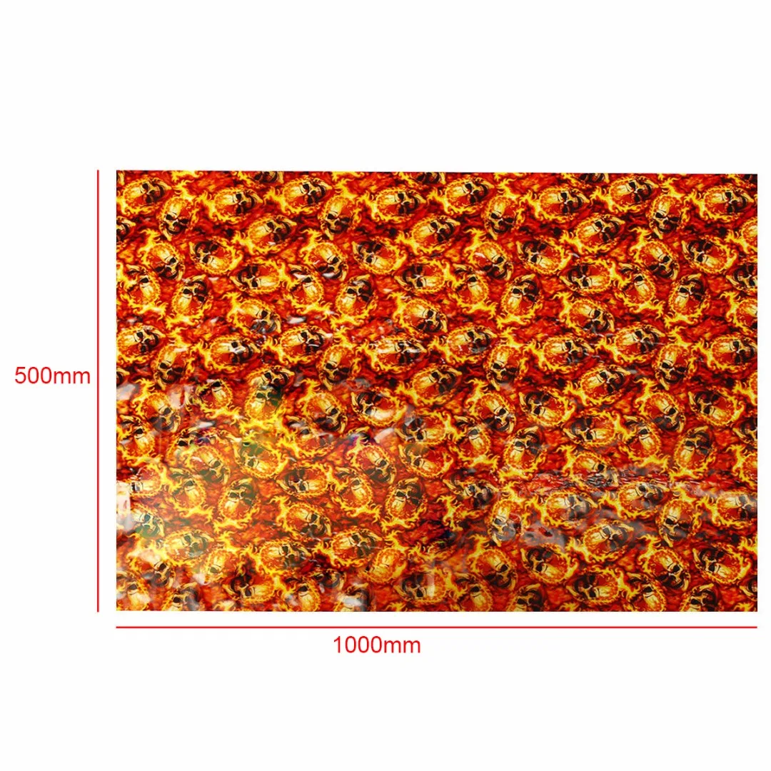 0.5*1m Red Fire Skulls PVA Hydrographic Water Transfer Film Printing Hydro