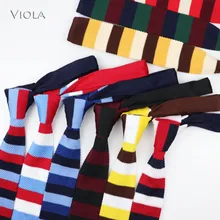 Цветной полосатый вязаный галстук для шеи, лаконичный деловой стильный галстук, качественный мужской смокинг, банкетный ужин, вечерние, подарок, модный аксессуар