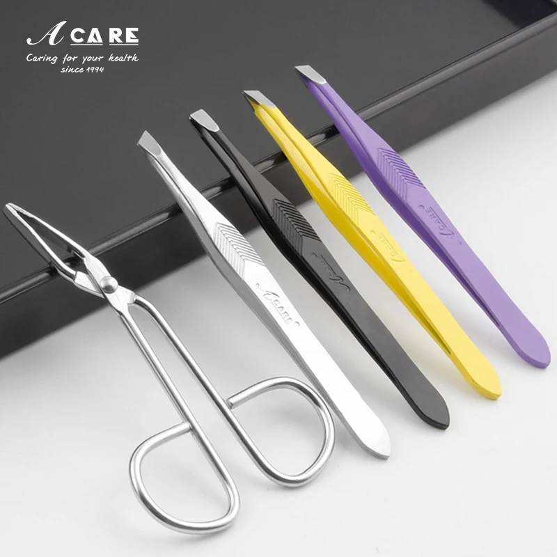 

Eyebrow Tweezers Stainless Steel Eyelash Clip Slant Flat Tip Face Hair Remover Eyelash Clip Eye Brow Trimmer Make Up Beauty Tool