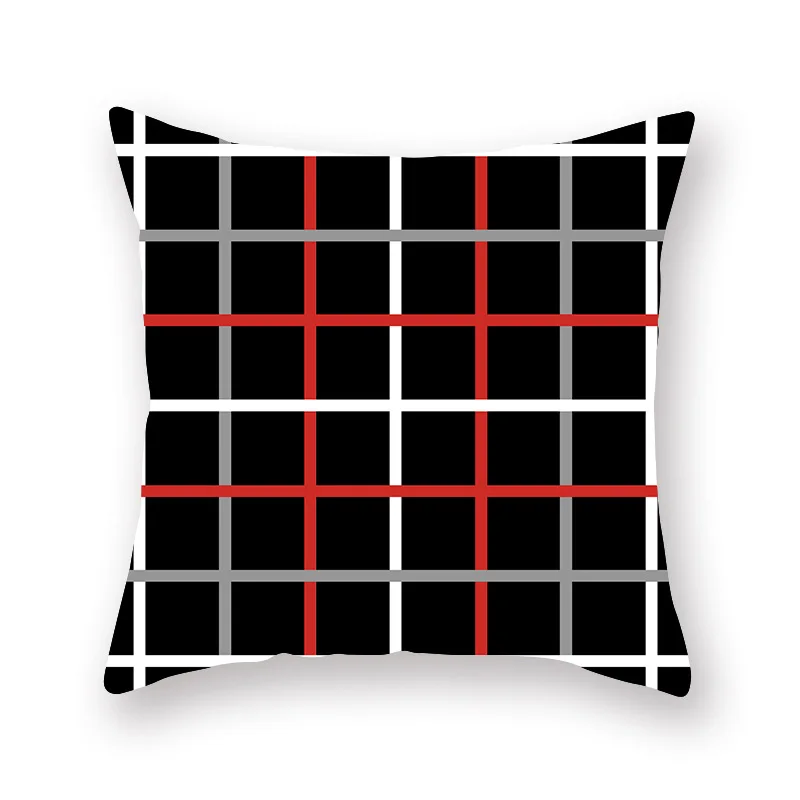 Полиэстер Черный и белый геометрический волна подушка чехол Чехол для подушки домашний диван Гостиная украшения размером 45*45 см - Цвет: 2