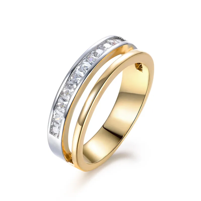 XIAGAO Новое поступление кубического циркония кристалл бесконечность кольца для женщин модные эффектные золотистого цвета кольцо свадьба подарок XGR671