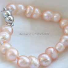 Shitou 00369 " 17 мм розовый барокко двойной пресной воды жемчужный браслет