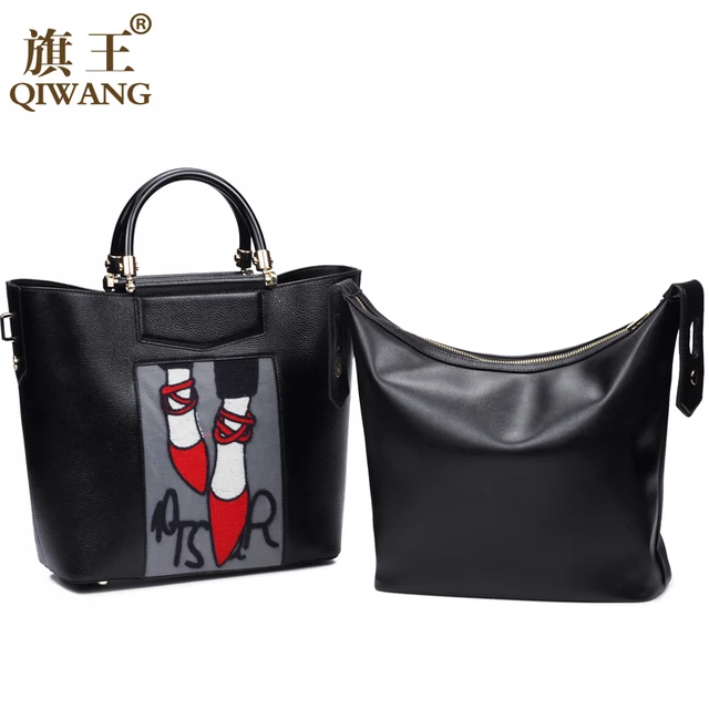Online Qi Embroidery Handbag Woman Luxury Fashion Shoes Bag Qi Embroidery Handbag Woman Luxury Fashion Shoes Bag Real Leather Tote Paris Brand Designer France
