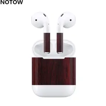 NOTOW для Airpods 2 Беспроводная bluetooth-гарнитура 3D роскошная деревянная Наклейка защитная пленка для Airpods 1/2 проводная