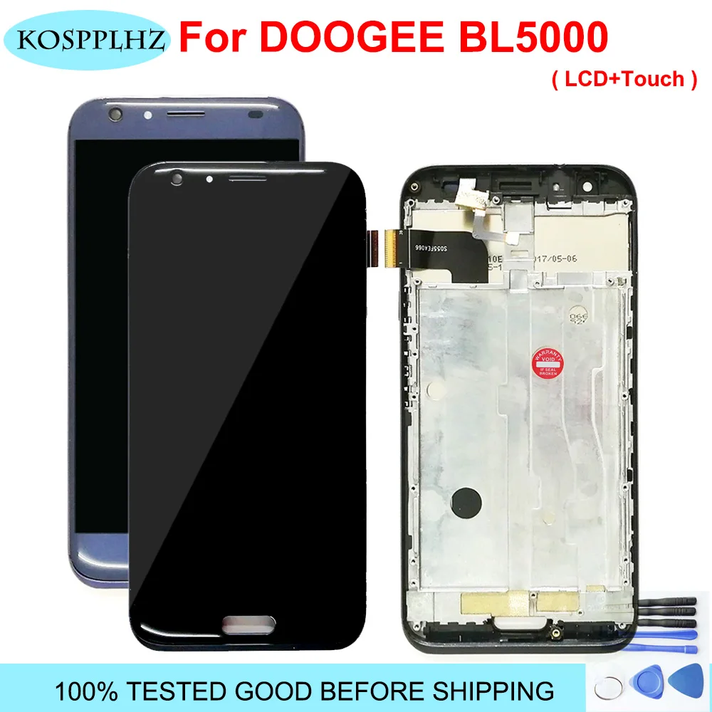 Протестирован для Doogee BL5000 ЖК-дисплей кодирующий преобразователь сенсорного экрана в сборе высококачественный Doogee BL 5000 ЖК-экран+ Инструменты