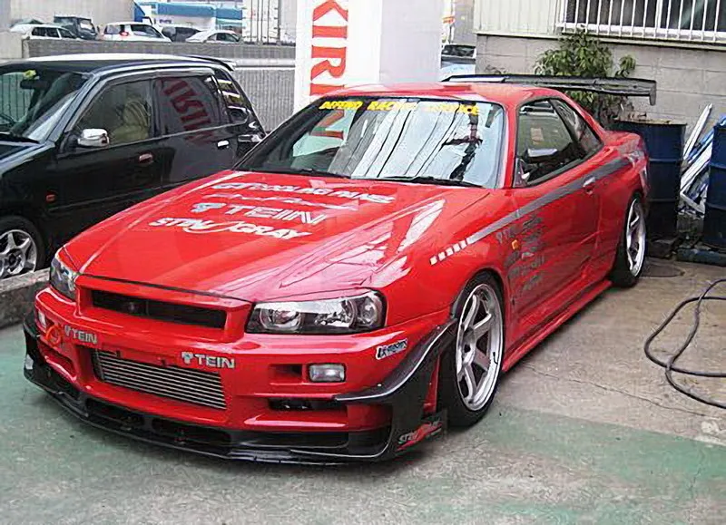 1999-2002 Nissan Skyline R34 GTR Front Bumper Garage Dedend Style Stingray Canards FRP (59)