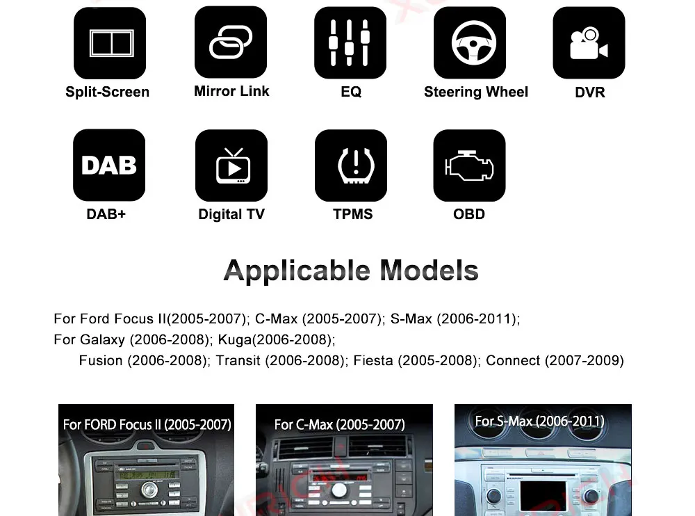 Best Car Multimedia Player 2Din Car Radio GPS Android 8.1 32GROM For Ford Focus 2 Mondeo 4 C-Max S-Max Ford Fiesta Kuga Fusion Galaxy 9