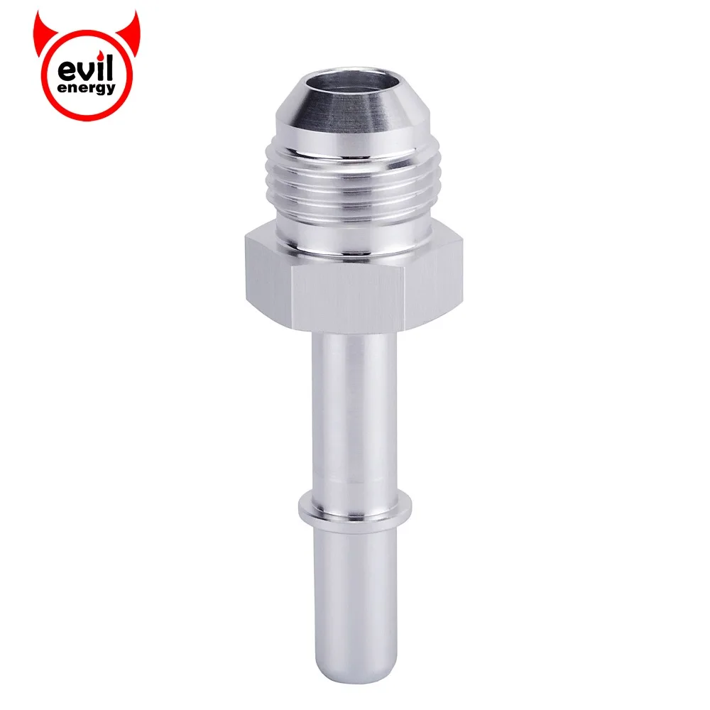 

evil energy Aluminum -8 AN Male to 3/8" SAE Quick-Disconnect Male Push-On EFI Fitting Connector AN8 EFI Adapter Fitting Silver