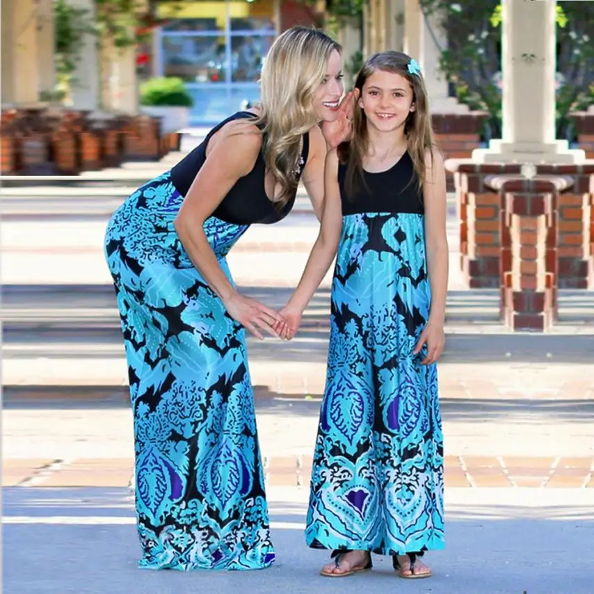 2018 Mommy and me family matching mother daughter dresses clothes ...