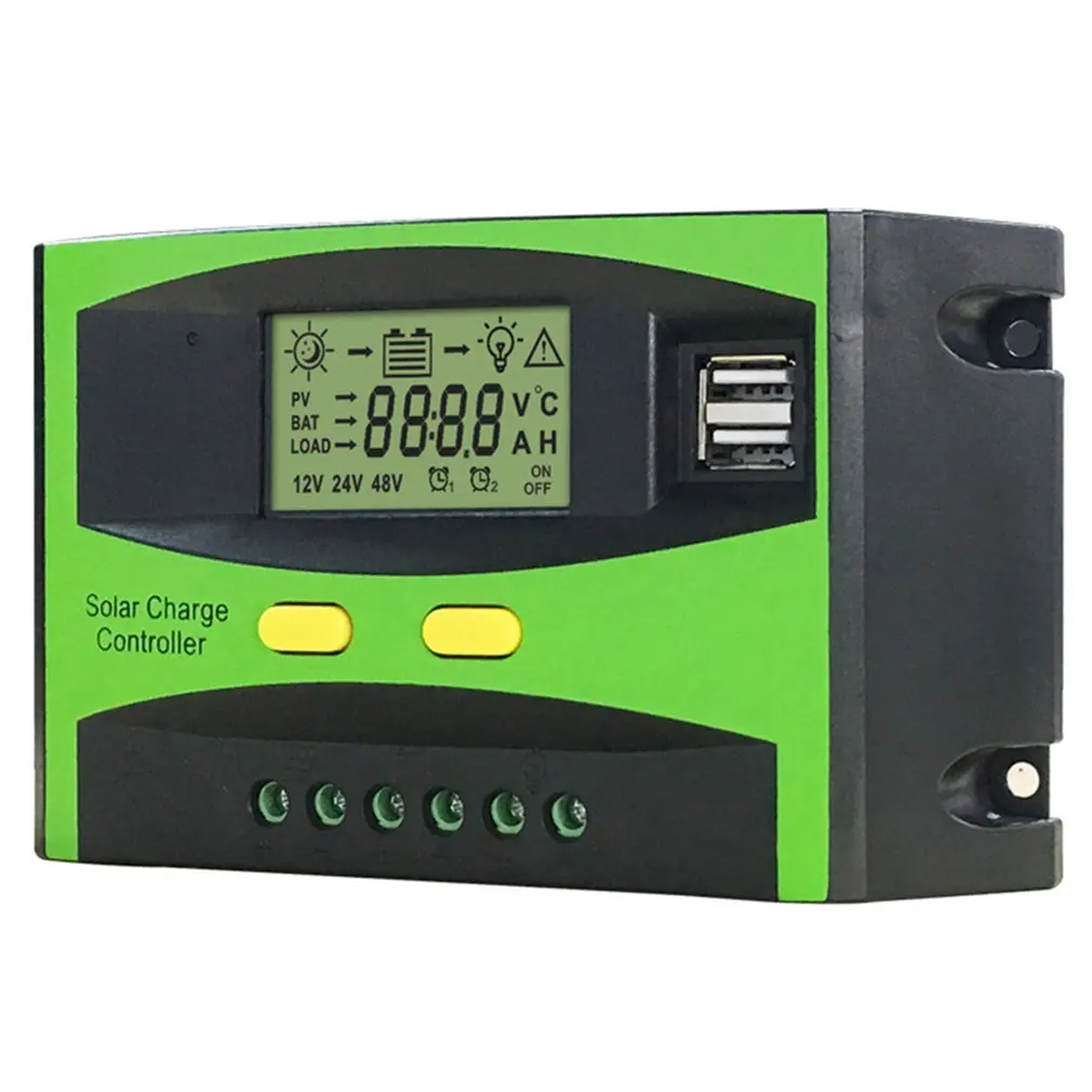 12/24V Солнечный контроллер с lcd-дисплеем Панели солнечные работы Dual usb-регулятор Выход зарядное устройство солнечные авто с ЖК-дисплеем