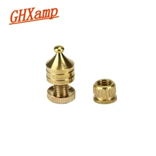 GHXAMP 4 шт. медный аудио усилитель спикер стенд шипы ножной коврик 24 К позолоченный черный никель амортизирующий шок
