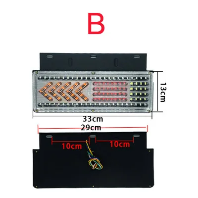 1 пара Водонепроницаемый светодиодный задний стоп хвост Ligths для 24 В Тяжелого Грузовика Трейлер с водой течет сигнал поворота шатер лошадь гоночная лампа - Цвет: B