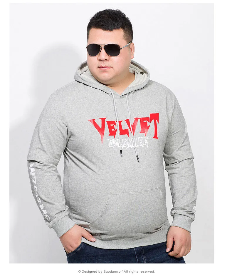 _ 8xl 7xl 6xl хлопковая свободная футболка Мужская Однотонная с капюшоном мужская