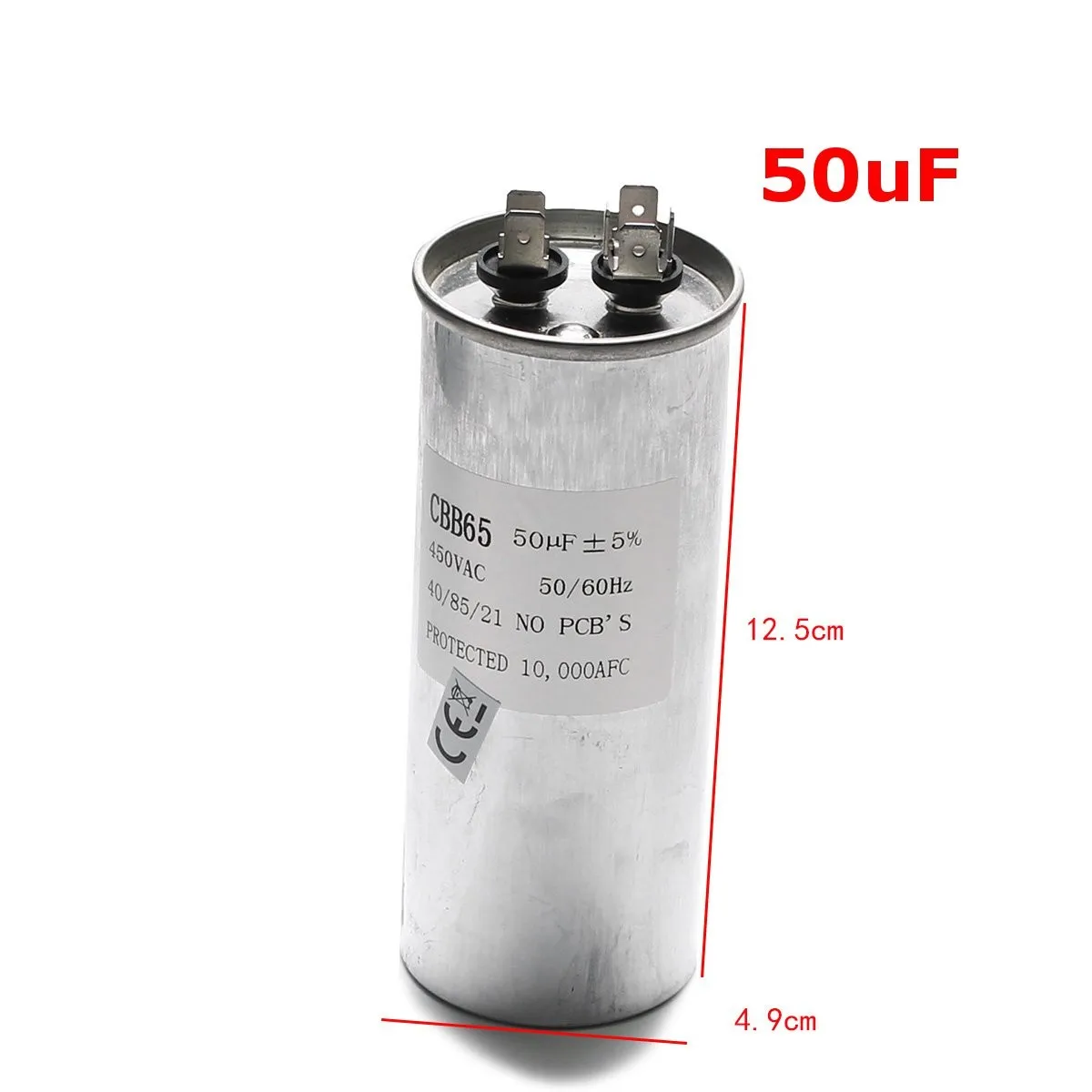 

CBB65 50uF AC 450V 50/60HZ Start Motor Capacitor Air Conditioner Compressor