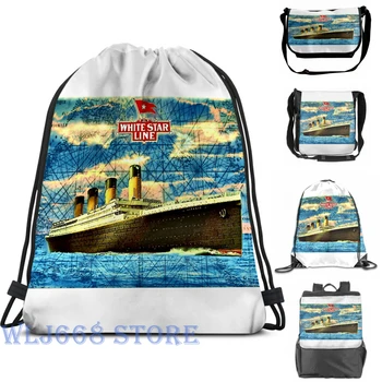 

Funny graphic print shoulder Bags women RMS Titanic Single shoulder backpack travel for men Gym Bag