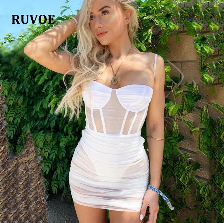 white mesh dress festival