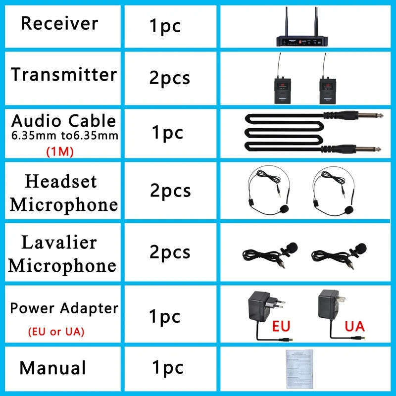 condenser microphone Freeboss FB-U10H2 Dual Way Digital UHF Wireless Microphone with 2 Lapel 2 Headset microphone (2 Bodypack Transmitter) usb microphone