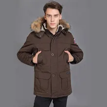 Waterproof 2017 Brand New Big Detachable Raccoon fur Thick Winter Cottoon down mens Yong Expedition Banff parka