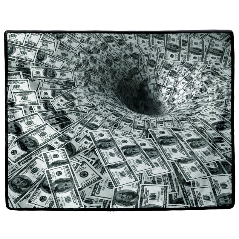 EHOMEBUY 3D Blanket Money Swirl 3D Printed Blankets Rectangle Travel