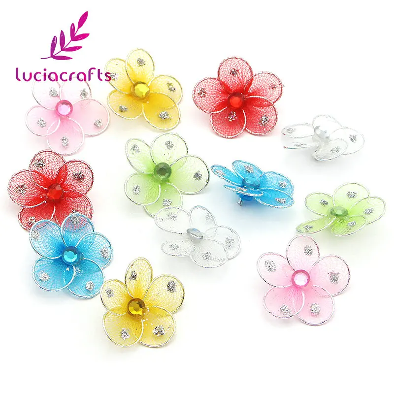 Lucia crafts 12 шт. 25 мм Случайные Смешанные чулки Шелковый цветок для свадебной