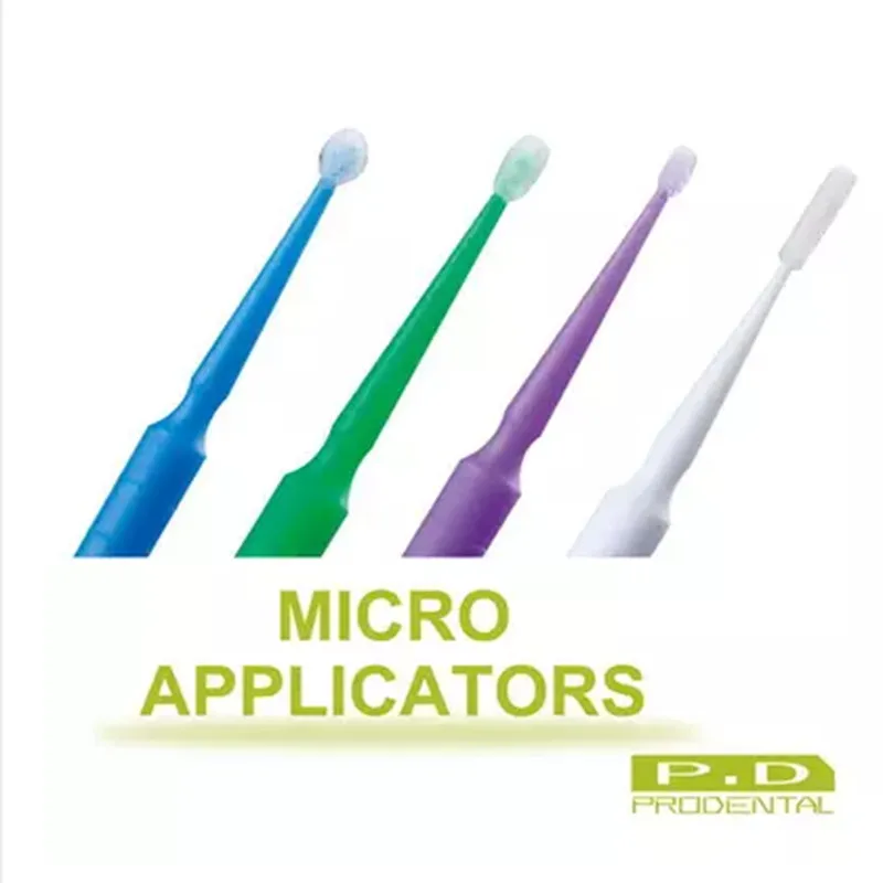 AT0252 400PCS Regular Fine ultrafine cylinder size Dental Micro Brush Disposable Applicator Bendable For Dentists and