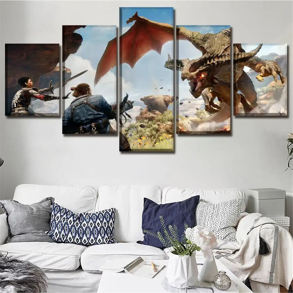 Canvas Print Painting One Set 5 Piece Dragon Age Inquisition Dragon Age Inquisition