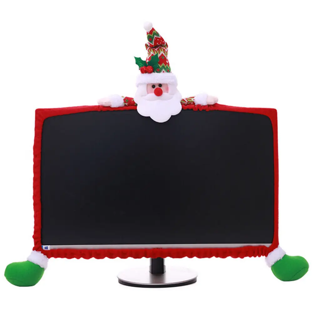 Merry Christmas чехол для ноутбука ЖК-экран монитор украшение крышка подходит 19-27 дюймов Компьютерная крышка Рождество Рождественское украшение - Цвет: Santa Claus