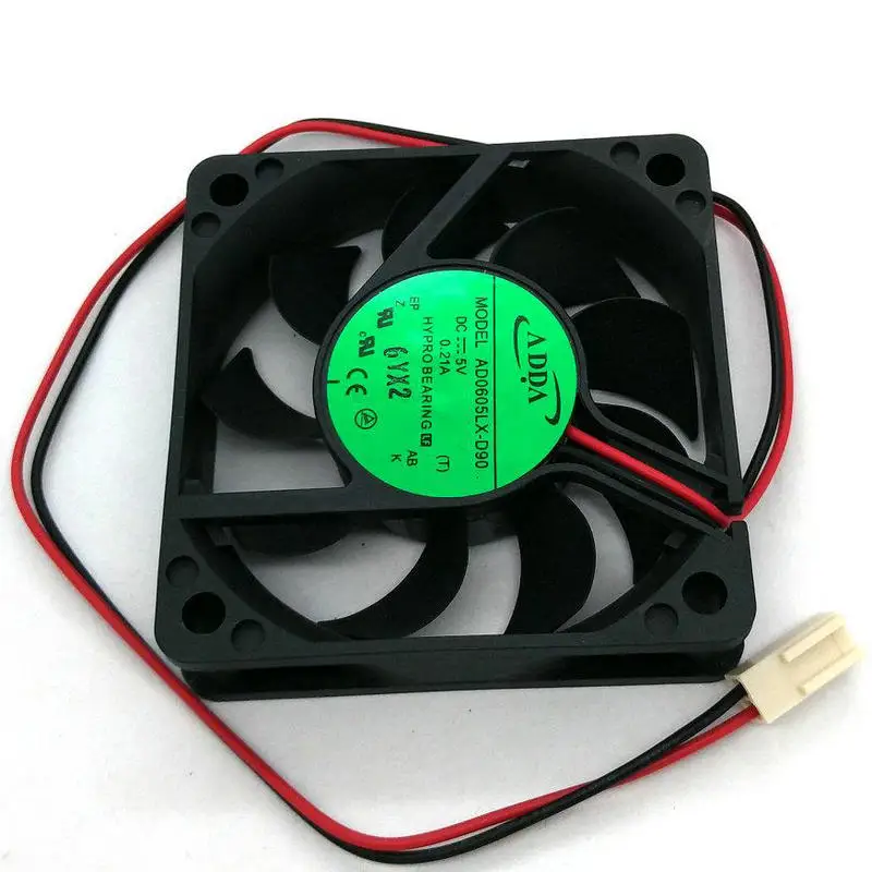 

ADDA AD0605LX-D90 DC5V 0.21A 60x60x15MM 2Lines for DaHua DVR NVR VCR Box cooling fan