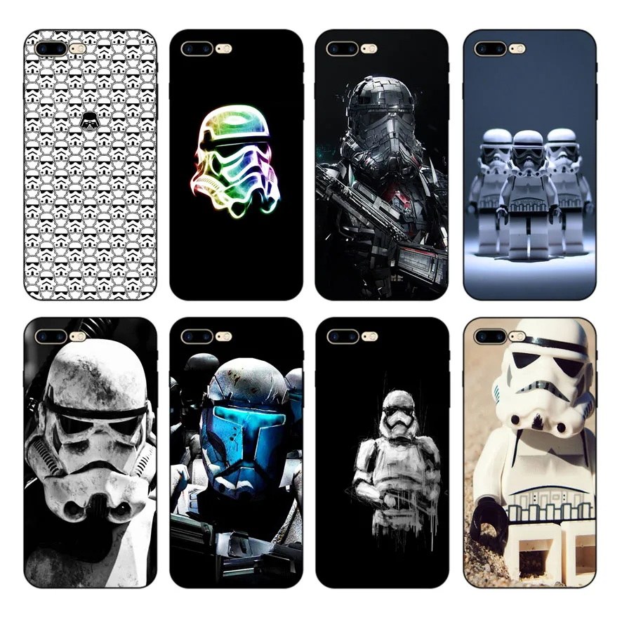 

HOUSTMUST Many Stormtrooper Black Soft Phone Case Cover For iPhone 8 8plus XS max XR XS 7 7plus 6 6s 6plus 5 5S Phone Case cover