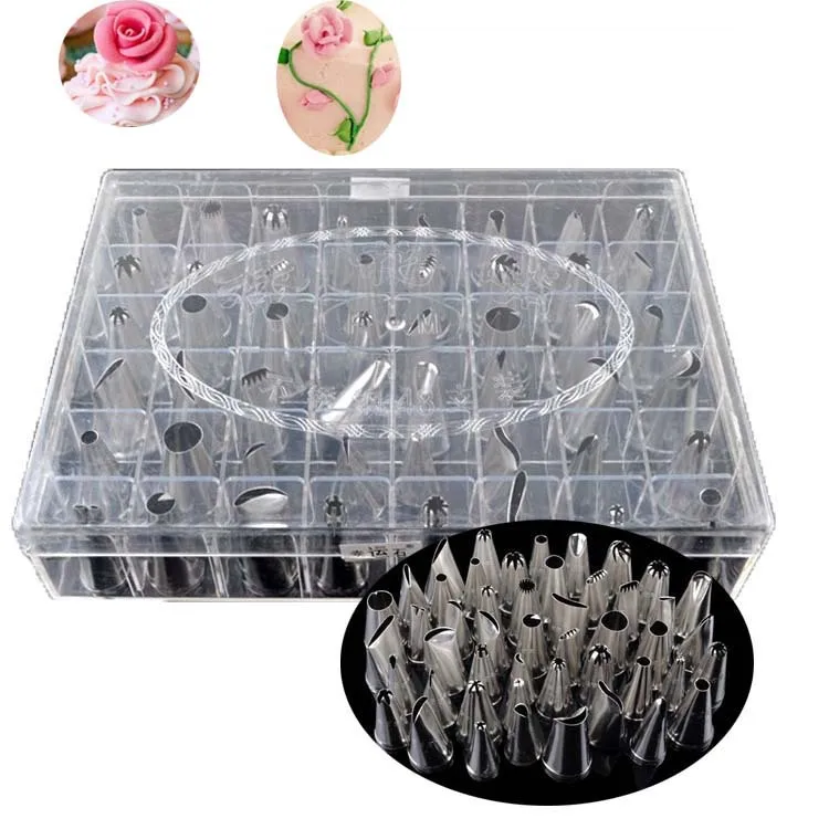 

hot sale 48 pcs Icing Piping closed stainless steel nib Ateco Pastry Fondant Cake Decorating Sugarcraft Nozzle Tips tip Set